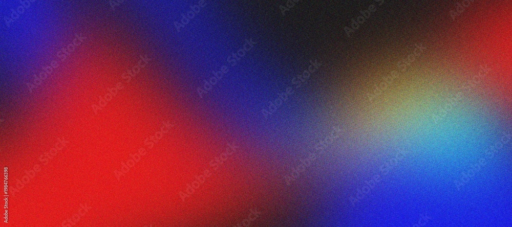Fototapeta premium Abstract background red blue yellow light grainy texture.