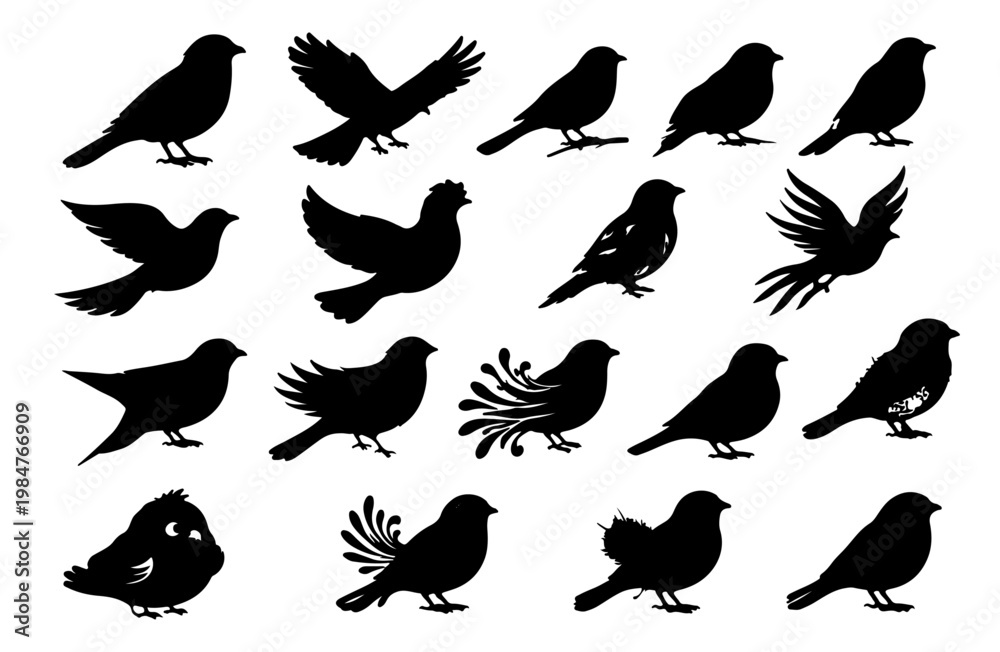 Fototapeta premium Birds silhouettes Collection