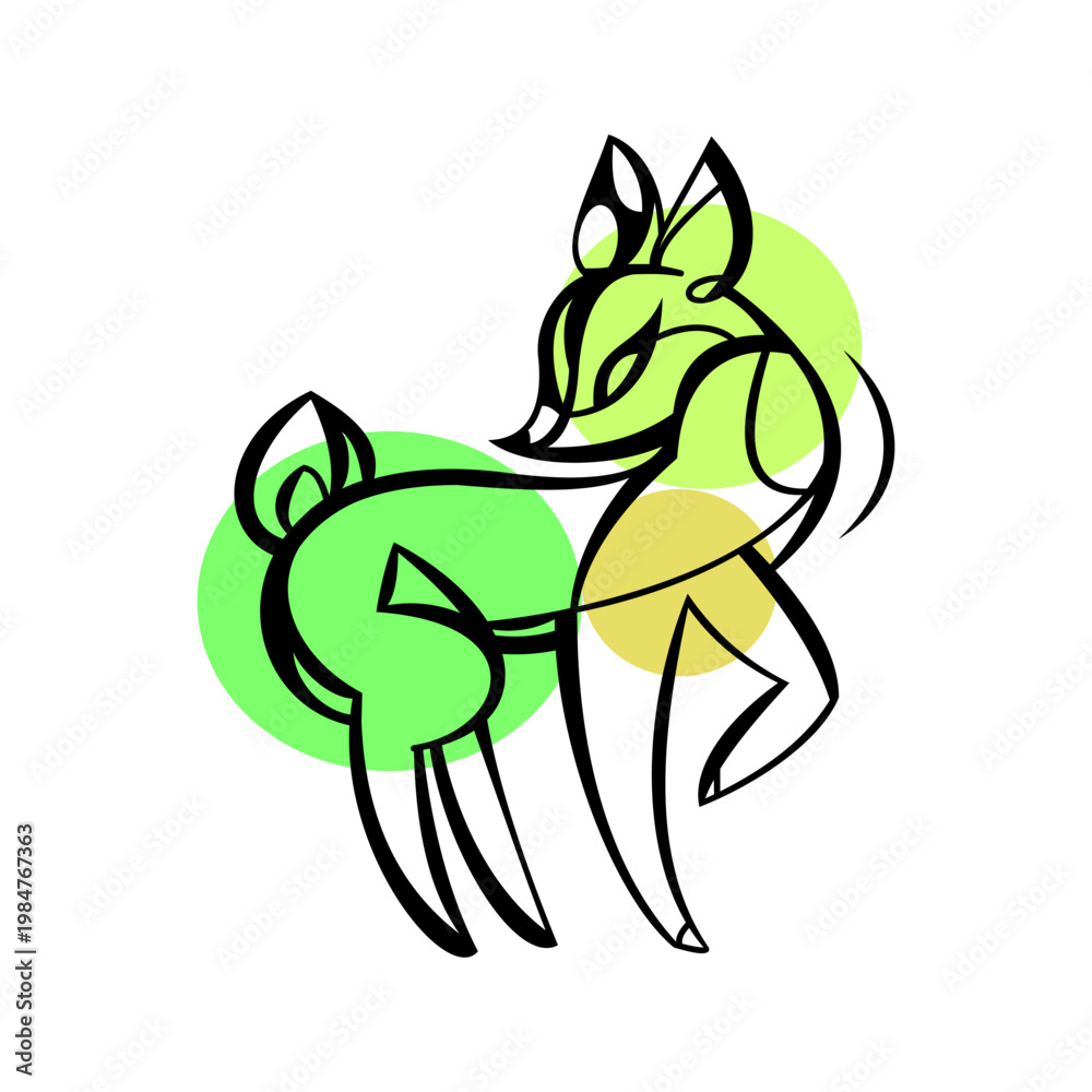 Fototapeta premium Deer abstract icon. elegant. On white background