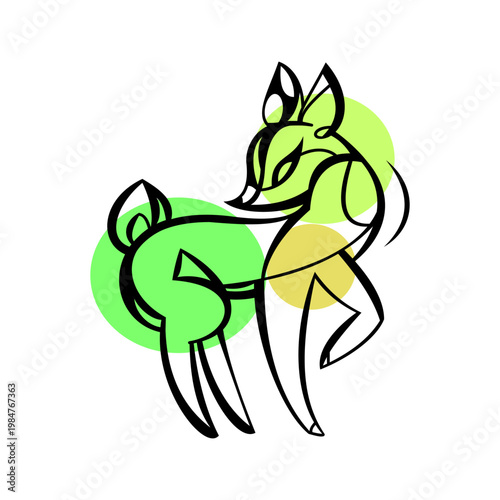 Deer abstract icon. elegant. On white background