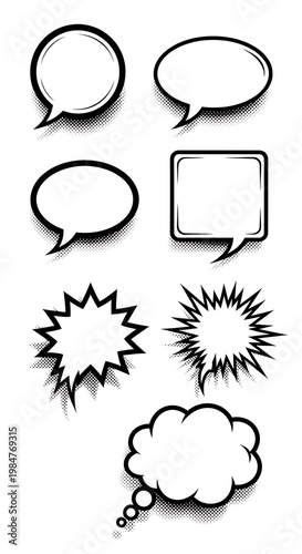 Comic Speech Bubbles - A Variety of Shapes and Styles.