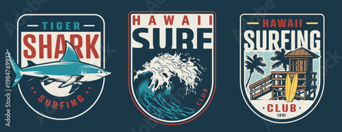 Hawaii surf club patches