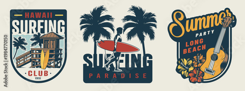 Surfing in Hawaii at summer