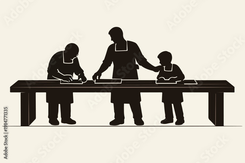 Family Business Continuity Concept with Multi Generation Skill Transfer and Long Term Enterprise Sustainability Illustration