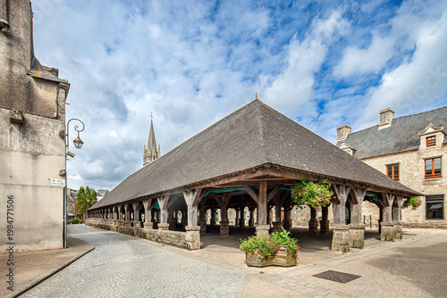 Questembert, Brittany: Historic 17th Century Timber Market Hall & Spire