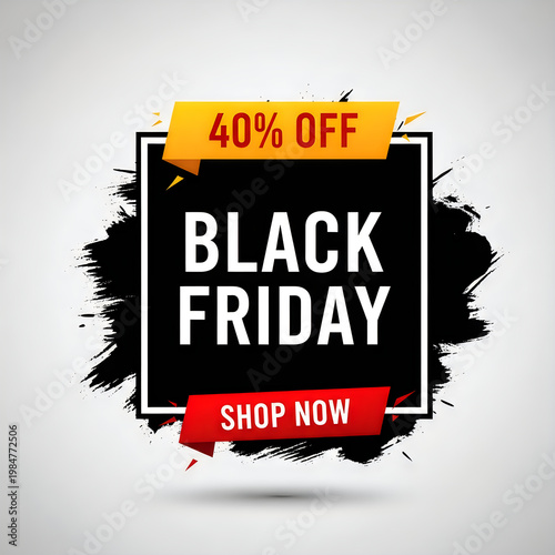 Black friday sale advertisement 40 off promotion with shop now call to action