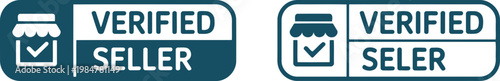 Verified Seller Badge Icon Set for E-commerce Websites and Online Stores, Vector Illustration