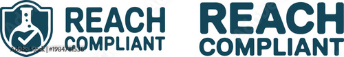 REACH Compliant Certification Badge Icon for Chemical Safety and Regulatory Compliance Documentation