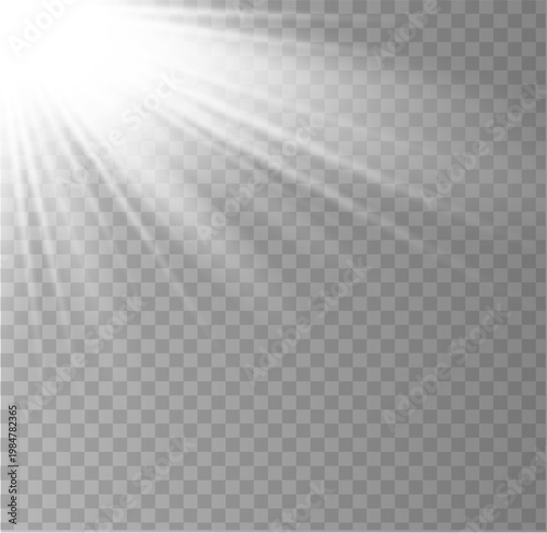 Elegant radial light streaks with subtle glow and smooth lines isolated PNG for modern abstract light effect