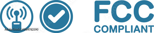 FCC Compliant Certification Icon Set for Wireless Communication and Regulatory Approval
