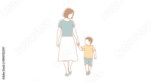 Parent and child walking together holding hands a tender moment of family connection and a journey of childhood development representing love and support in nurturing relationships