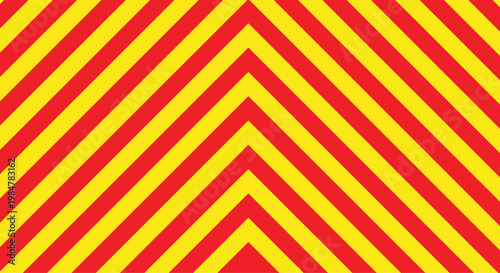 Industrial safety warning stripes with red and yellow chevron pattern