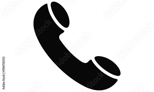 Classic black telephone handset icon representing communication and contact
