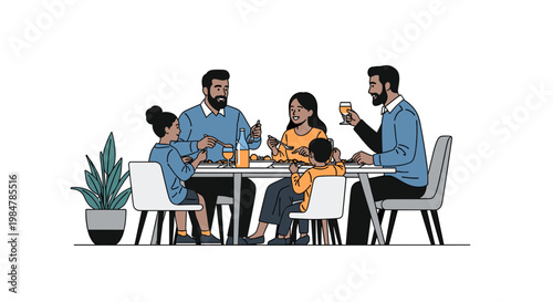 A modern, minimalist illustration of a potted plant conveys growth, tranquility, and a touch of nature. Ideal for website design, social media, or mar