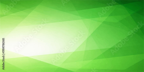 Abstract green wave background with smooth triangle pattern and flowing digital lines