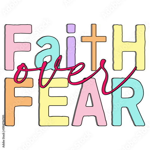 Faith over Fear Svg, Boho Christian Svg