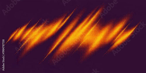 Abstract fire background with burning flames in dark grass at night