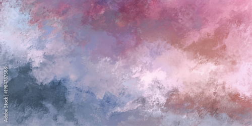 An abstract blue watercolor background features dark storm clouds and soft white textures to create a moody nature atmosphere of sky and rain