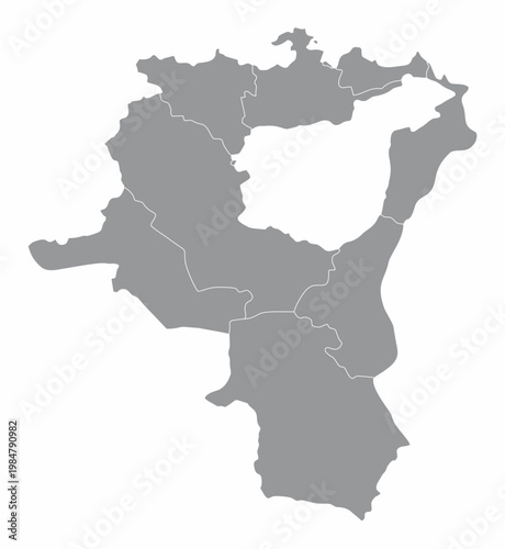 St. Gallen Canton administrative map