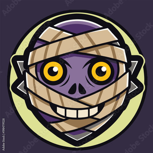 mummy design vector illustration logo horror style dark