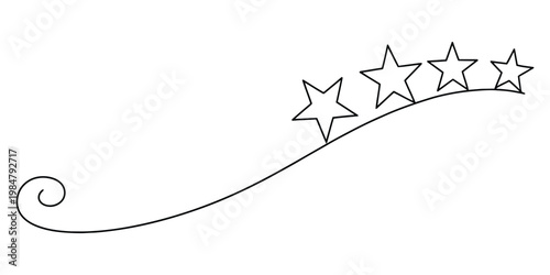Minimalist Hand-Drawn Star Trail Flourish and Decorative Swirl