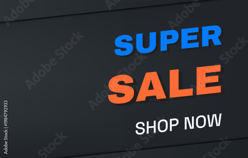 Supper Sale Banner Black Background vector