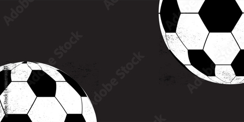 Football or Soccer with spotlight and fade-out shadow in the dark background. Copy space. Sport and game concept. 3D illustration rendering