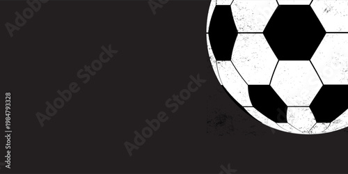 Football or Soccer with spotlight and fade-out shadow in the dark background. Copy space. Sport and game concept. 3D illustration rendering