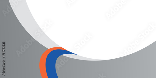 abstract banner background with blue, orange and gray wavy shapes. vector illustration