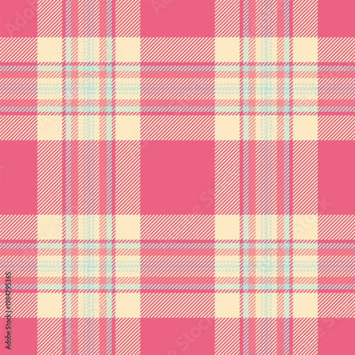 Card plaid texture vector, fashionable tartan background pattern. Clan check fabric seamless textile in red and bisque colors.