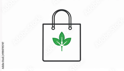 Shopping Bag with Cannabis Leaf Icon.
