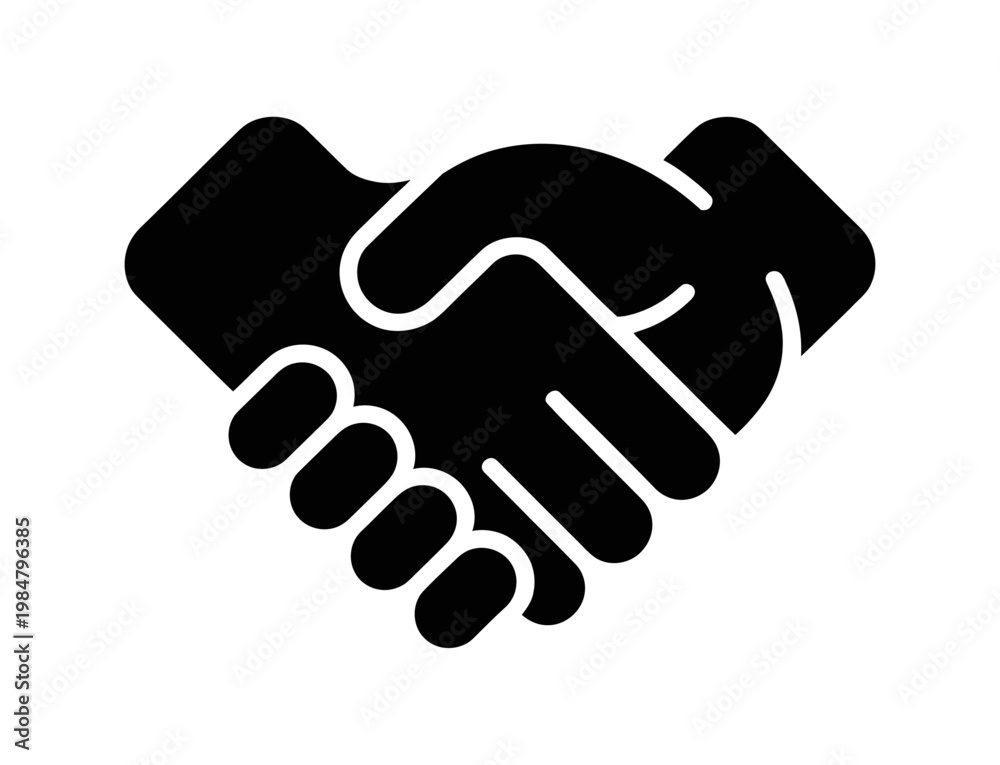 Fototapeta premium Vector graphic of two hands shaking in a firm handshake