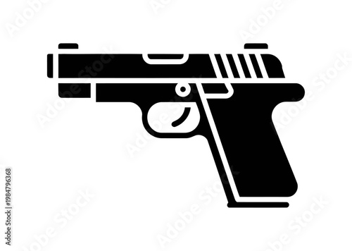 Vector graphic of a handgun in for illustration purposes.