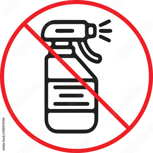 No spray bottle icon with spray mist no spray do not use warning sign no spray