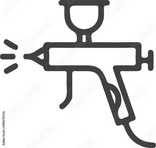 Airbrush icon with paint spraying spray gun fine art air compressor airbrush