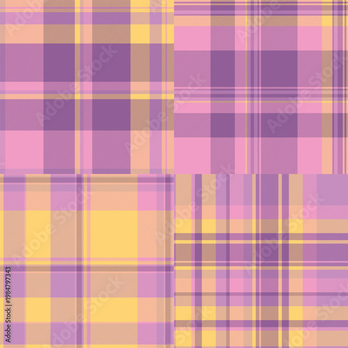 Plaid pattern set created for family, comfort, and seasonal gatherings. Vector patterns perfect for textiles, home decor, blankets, and crafts.
