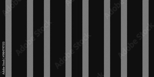 Aold pattern texture fabric, periodic lines background textile. Virect seamless stripe vector vertical in black and white colors.