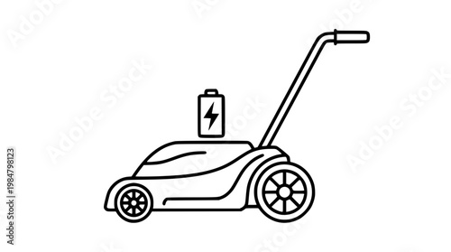 Electric lawn mower with battery and sleek design