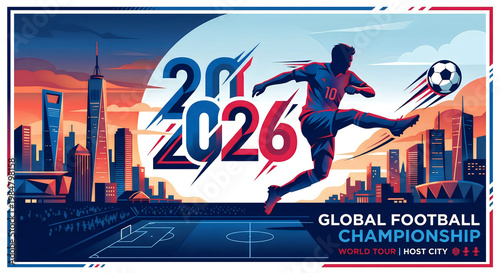 Football player kicking ball 2026 global championship