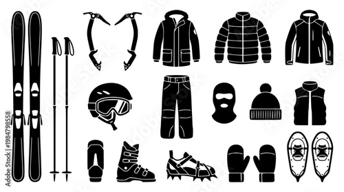 Winter sports equipment and clothing for skiing and snowboarding