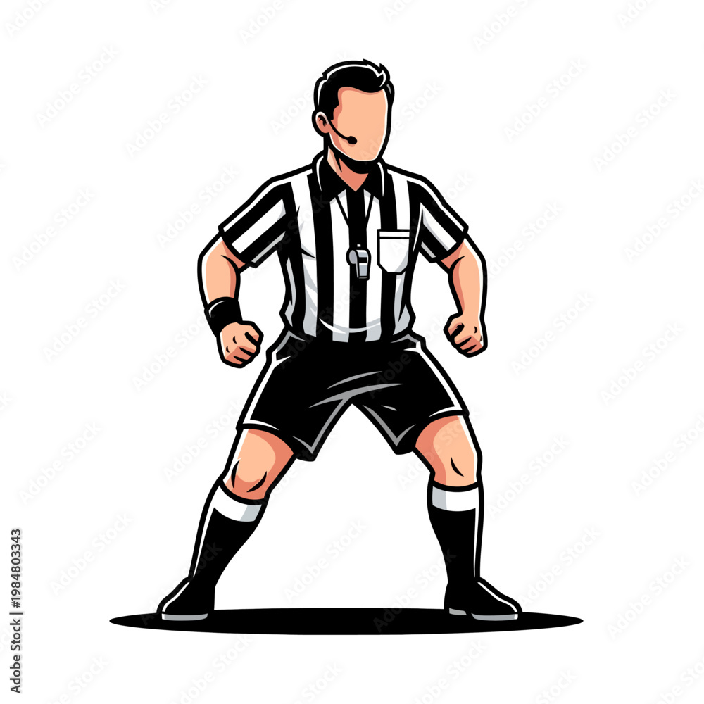 Obraz premium Vector illustration of a referee 