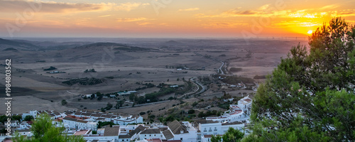 Medina sidonia town from top of hill view
