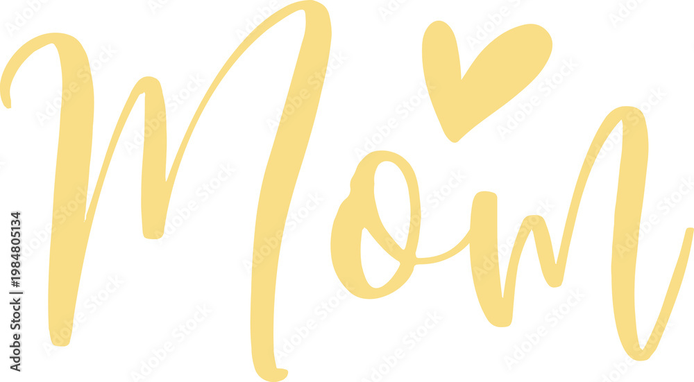 Fototapeta premium Mom typography clip art design on plain white transparent isolated background for sign, card, shirt, hoodie, sweatshirt, apparel, tag, mug, icon, poster or badge
