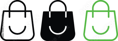 Three stylish handbags showcasing different colors and designs in a minimalist manner