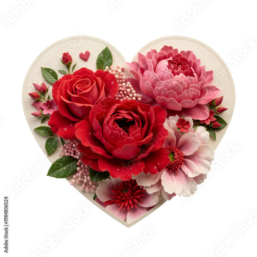 Romantic Heart-Shaped Floral Arrangement Design
