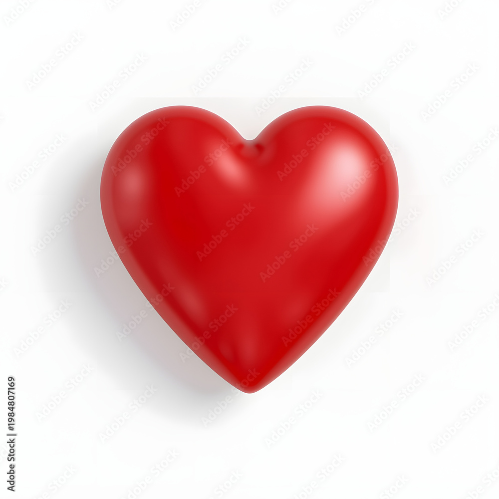 Fototapeta premium Two red heart symbols on a clean white background representing love and romance