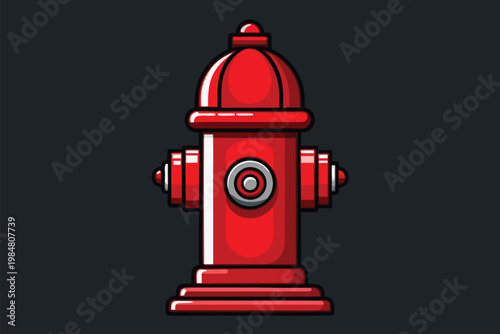 Fire hydrant stands out in an urban setting with bright colors