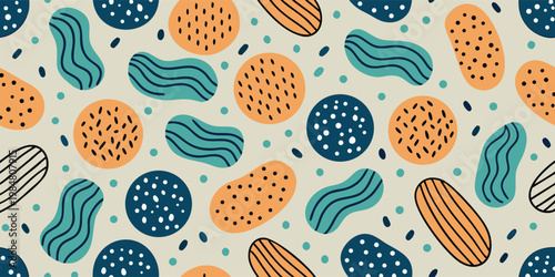 Colorful vector pattern with shapes on light background