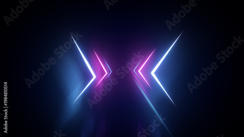 Futuristic cyber environment with vibrant mirror effects and deep depth