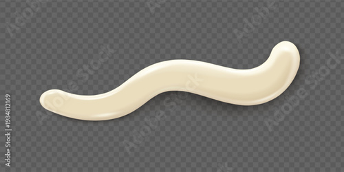Creamy mayonnaise splash. Isolated 3d white sauce drop with liquid vanilla texture. Realistic vector blob and whipped mousse swirl for salad dressing labels, yogurt dips and tartar sauce illustration.